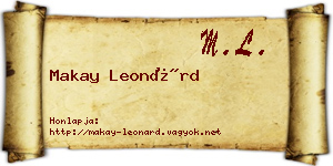 Makay Leonárd névjegykártya