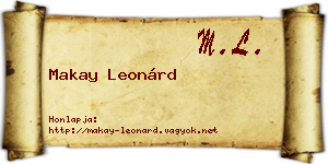 Makay Leonárd névjegykártya