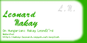 leonard makay business card